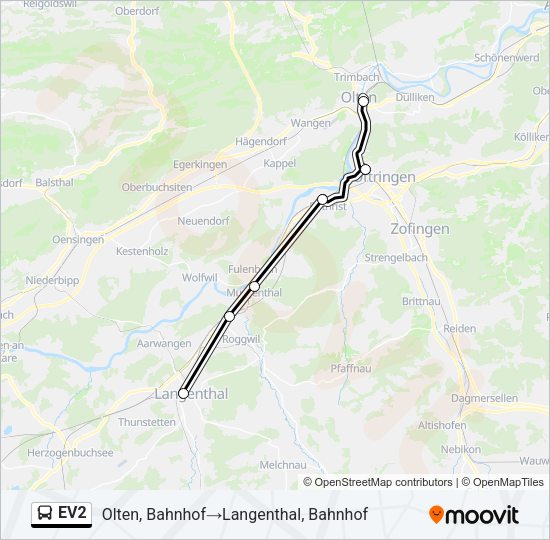 EV2 Bus Line Map