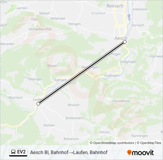EV2 Bus Line Map