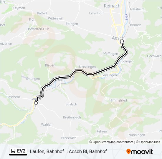 EV2 Bus Line Map