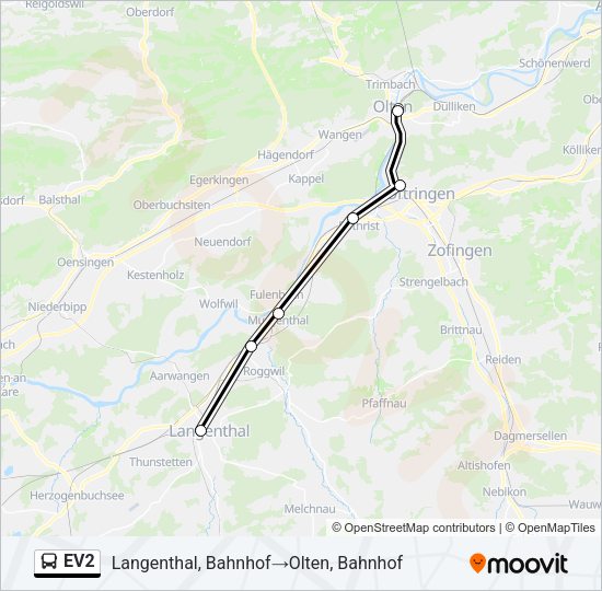 EV2 Bus Line Map