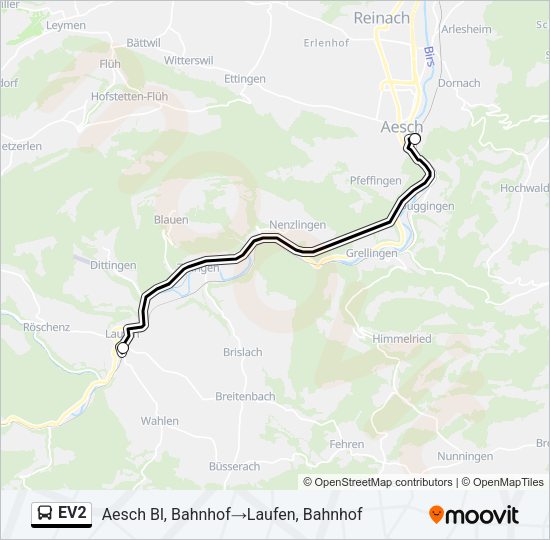 EV2 Bus Line Map