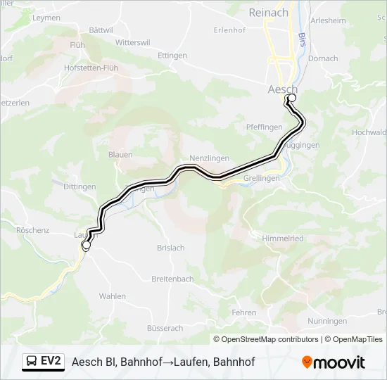 EV2 Bus Line Map