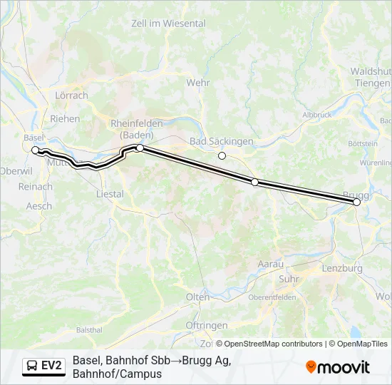 EV2 Bus Line Map