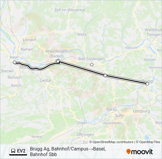 EV2 Bus Line Map