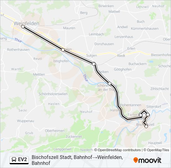 EV2 Bus Line Map