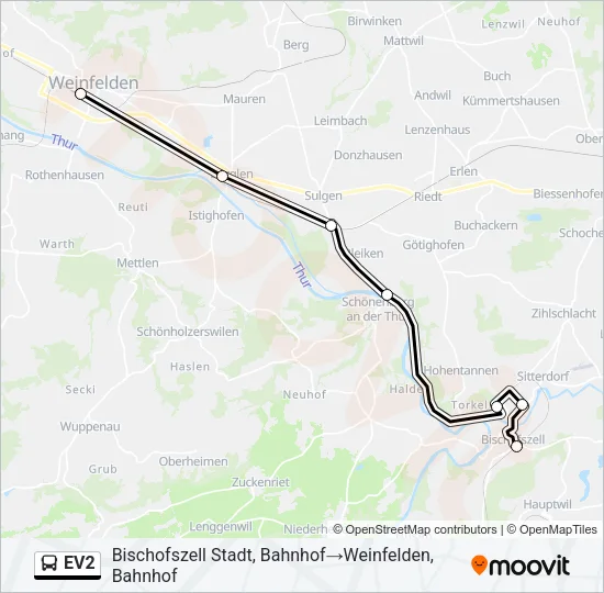 EV2 Bus Line Map