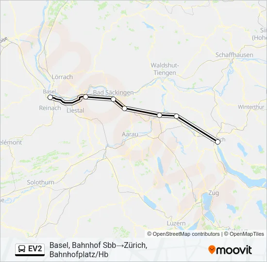 EV2 Bus Line Map