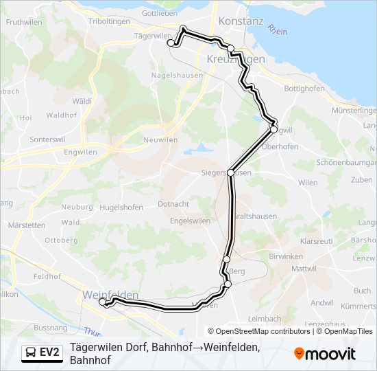 EV2 Bus Line Map