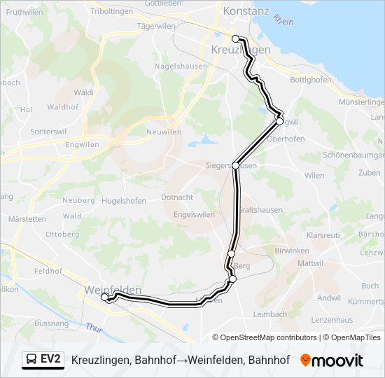 EV2 Bus Line Map