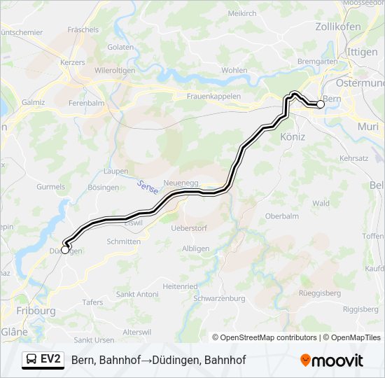EV2 Bus Line Map