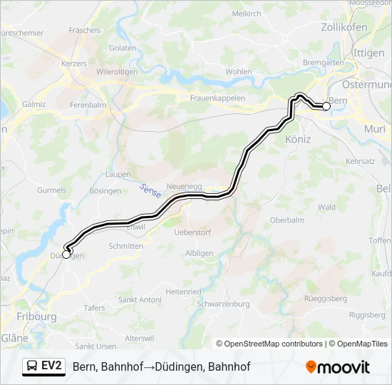 EV2 Bus Line Map