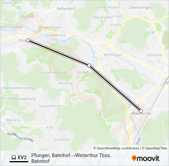 EV2 Bus Line Map