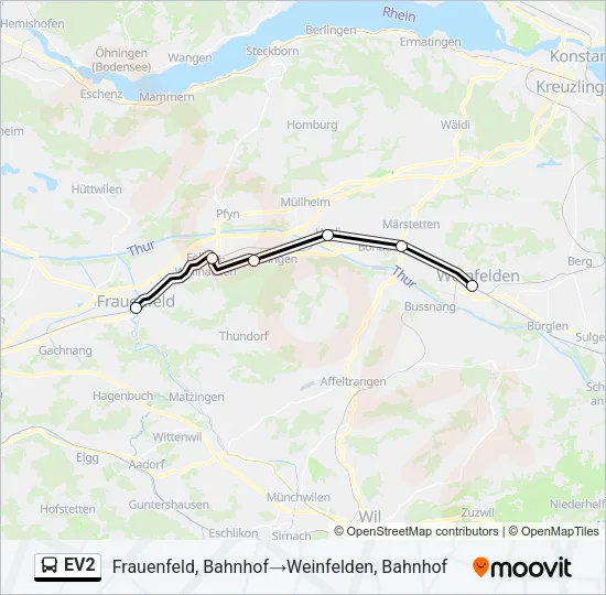 EV2 Bus Line Map