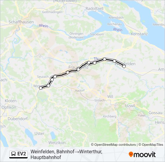 EV2 Bus Line Map