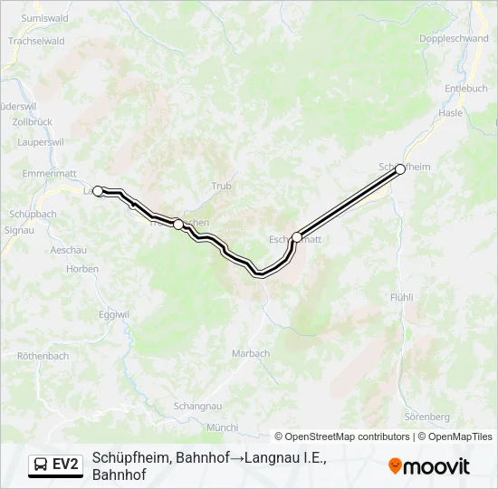 EV2 Bus Line Map
