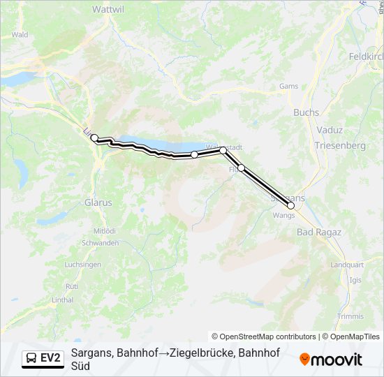 EV2 Bus Line Map