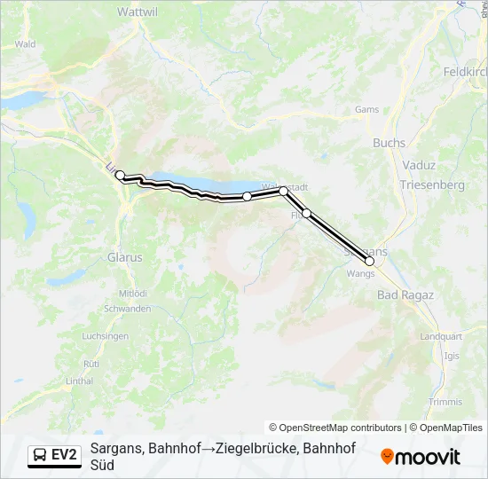 EV2 Bus Line Map
