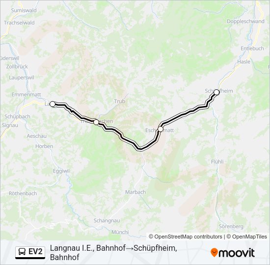 EV2 Bus Line Map