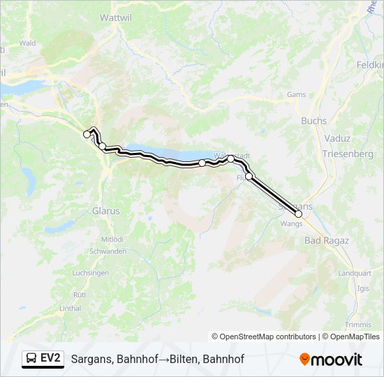 EV2 Bus Line Map