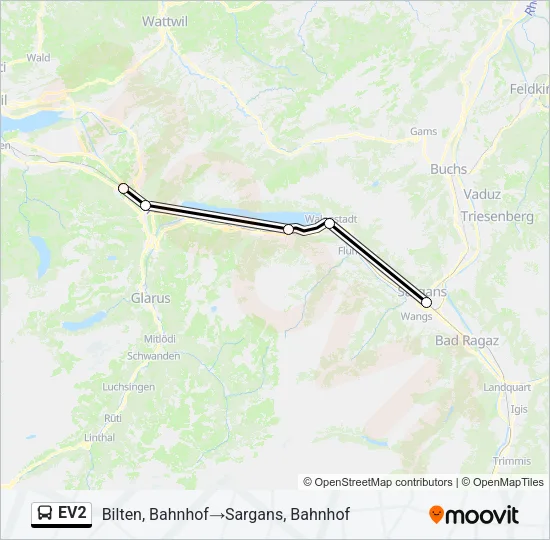 EV2 Bus Line Map