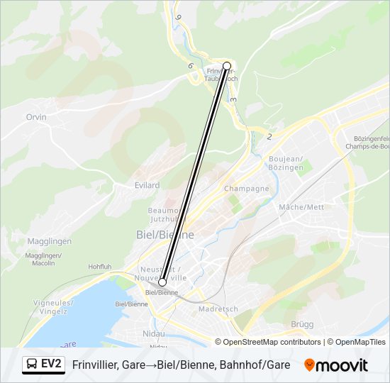 EV2 Bus Line Map