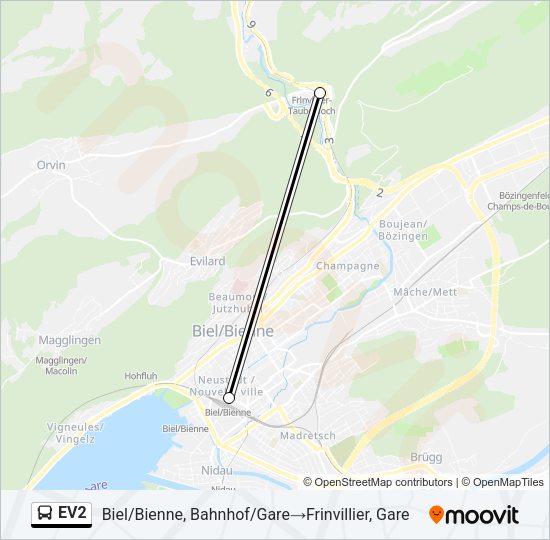 EV2 Bus Line Map