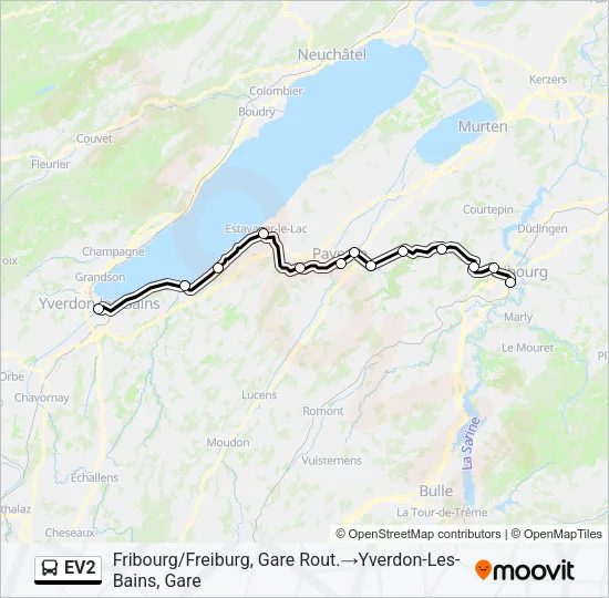 EV2 Bus Line Map