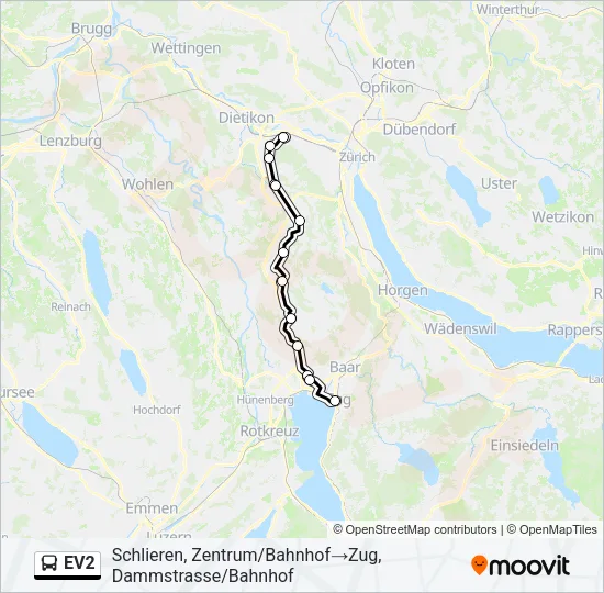 EV2 Bus Line Map