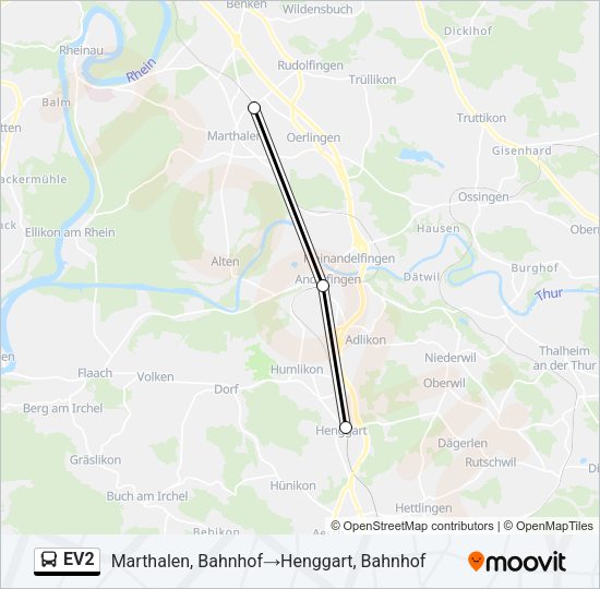 EV2 Bus Line Map