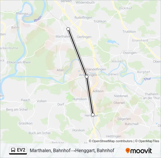 EV2 Bus Line Map