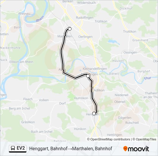 EV2 Bus Line Map