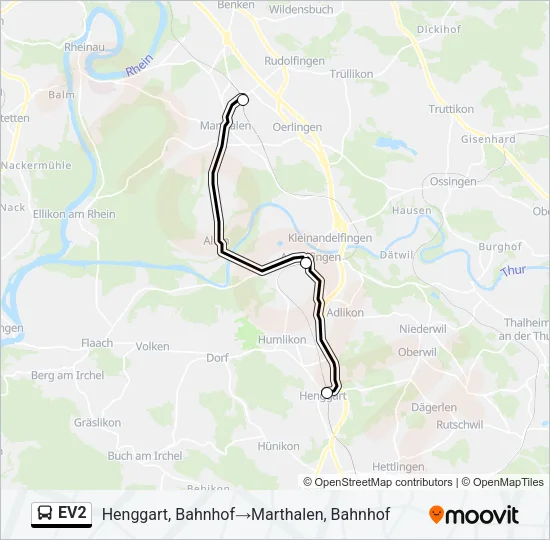 EV2 Bus Line Map