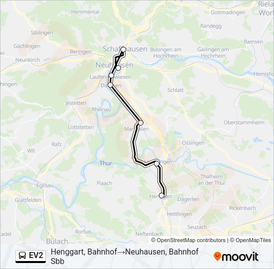 EV2 Bus Line Map