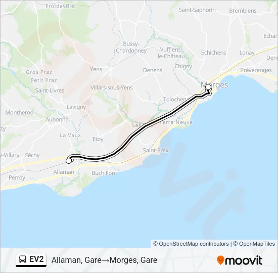 EV2 Bus Line Map