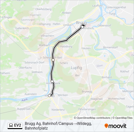 EV2 Bus Line Map