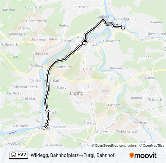EV2 Bus Line Map