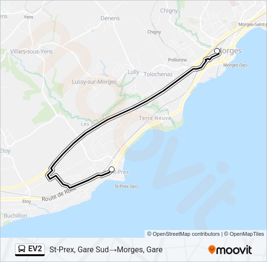 EV2 Bus Line Map