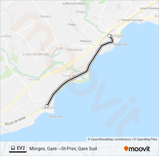 EV2 Bus Line Map