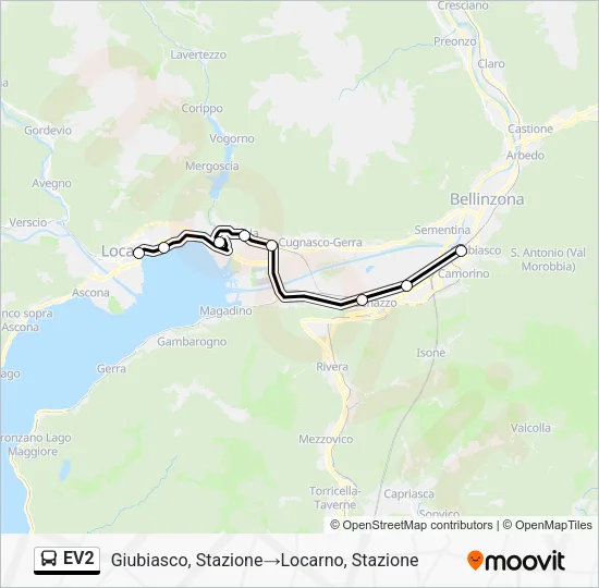 EV2 Bus Line Map