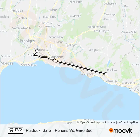 EV2 Bus Line Map