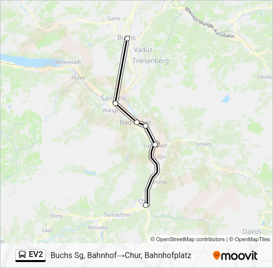 EV2 Bus Line Map