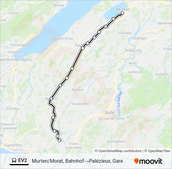 EV2 Bus Line Map