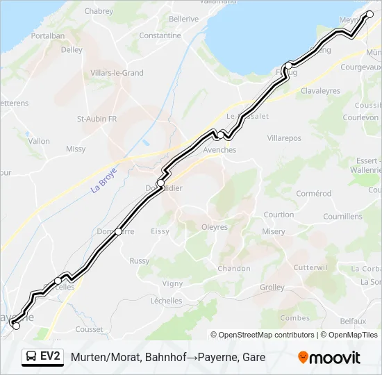 EV2 Bus Line Map