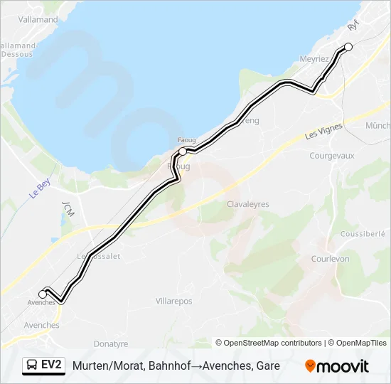 EV2 Bus Line Map