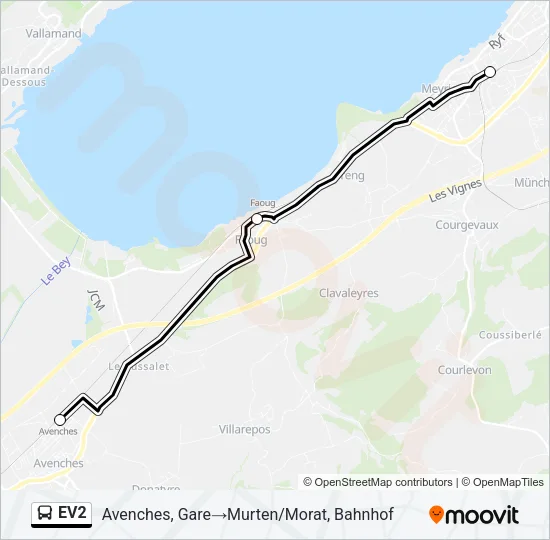 EV2 Bus Line Map