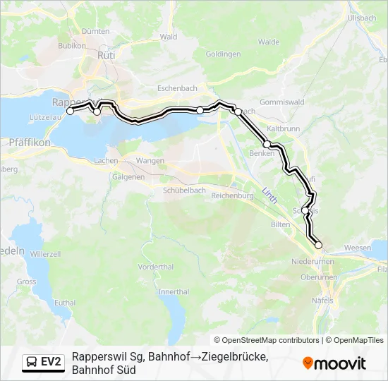 EV2 Bus Line Map