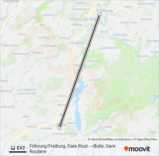 EV2 Bus Line Map