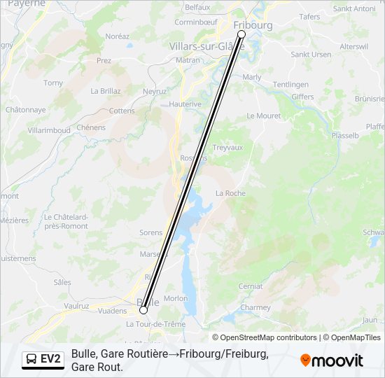EV2 Bus Line Map