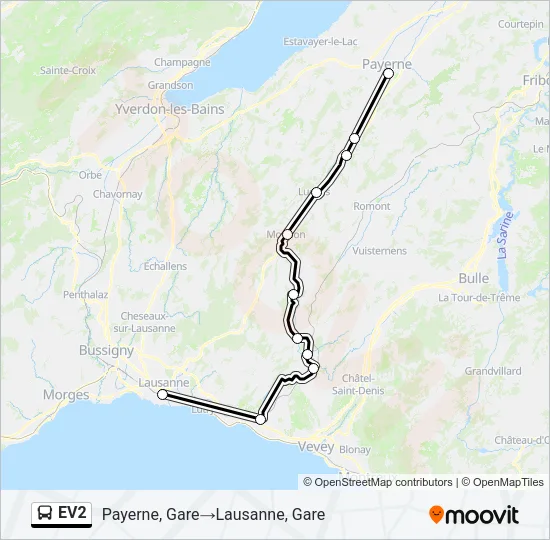 EV2 Bus Line Map