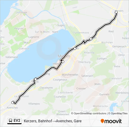 EV2 Bus Line Map